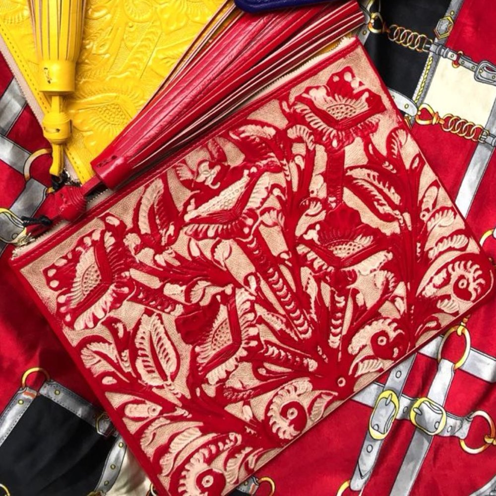 Red & Beige Clutch - SALE